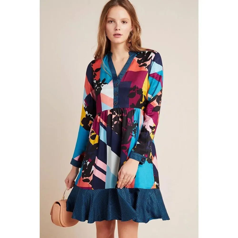 Anthropologie Gillian Abstract Shirtdress x Maeve $150
